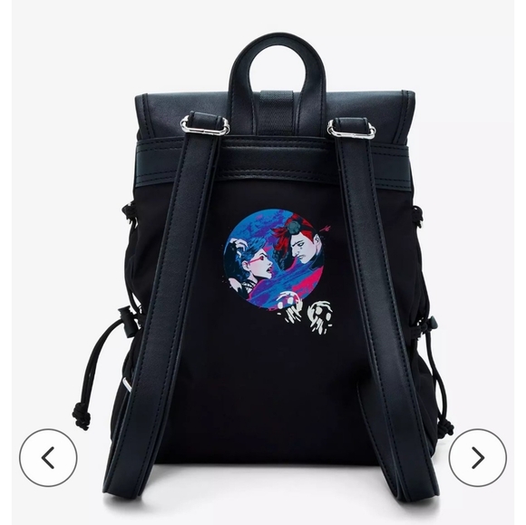 Arcane Graffiti Glow In The Dark Slouch Mini Backpack Jinx Gitd Black bag purse - Picture 4 of 4